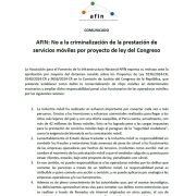 AFIN: No a la criminalización de la prestación de servicios móviles por proyecto de ley del Congreso