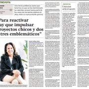 Entrevista: «Para reactivar hay que impulsar proyectos chicos y dos o tres emblemáticos» Leonie Roca, presidenta de AFIN