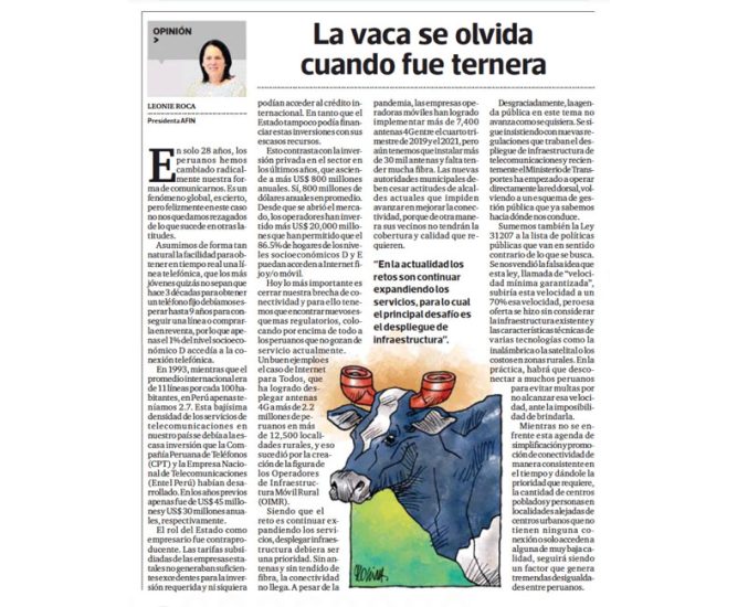 La vaca se olvida cuando fue ternera por Leonie Roca, presidenta de AFIN