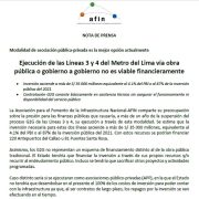 Ejecución de las Líneas 3 y 4 del Metro del Lima vía obra pública o gobierno a gobierno no es viable financieramente