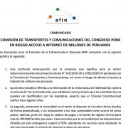 Comisión de Transportes y Comunicaciones del Congreso pone en riesgo acceso a internet de millones de peruanos