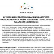 Operadoras de telecomunicaciones garantizan fraccionamiento de pago a sus clientes y conectividad para todos los peruanos