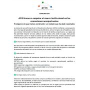  AFIN invoca a respetar el marco institucional en las concesiones aeroportuarias 