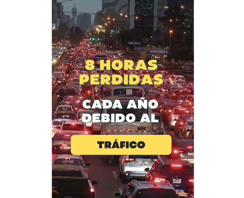 🚦 En Lima y Callao pasamos en promedio 198 horas al año atrapados en el tráfico.