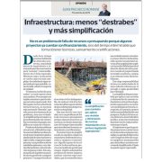 Infraestructura: menos «destrabes» y más simplificación, por Juan Pacheco, presidente de AFIN